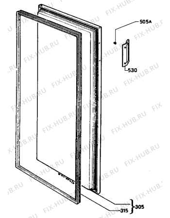 Взрыв-схема холодильника Marijnen CM250F - Схема узла Door 003